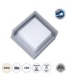 GLOBOSTAR® APEX 60771 Μοντέρνο Φωτιστικό Τοίχου - Απλίκα LED 10W 1050lm 120° AC 220-240V Αδιάβροχο IP65 Φυσικό Λευκό 4500K - Bridgelux SMD Chip - Γκρι - Μ17 x Π17 x Υ9cm - 3 Χρόνια Εγγύηση